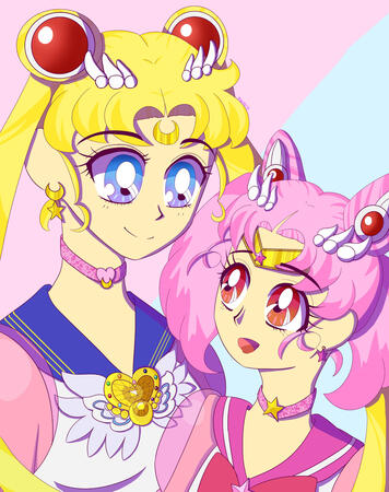 Usagi and Chibiusa from Sailor Moon